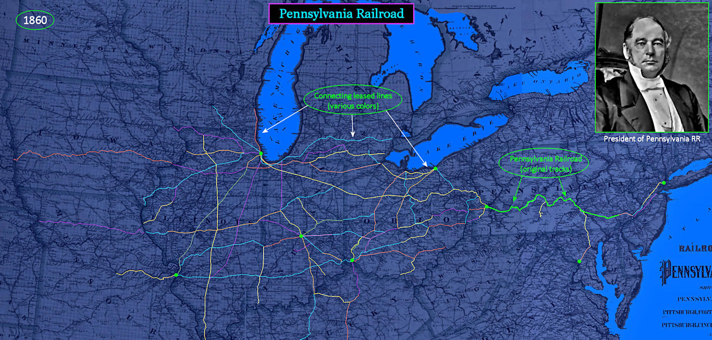 Pennsylvania Railroad, 1890, map